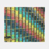 ライブラリ愛好家のギフト フリースブランケット (正面(横))