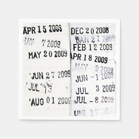 ライブラリ日付スタンプのナプキン スタンダードカクテルナプキン (正面)