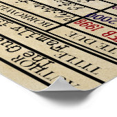 ライブラリ期日カードカスタムファミリウォールアート ポスター (角)