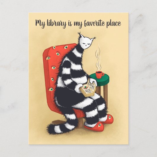 ライブラリ猫好きリバイアル ポストカード (正面)