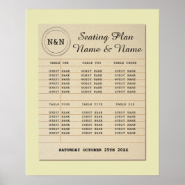 ライブラリ結婚テーブルの作家ポスター黄色 ポスター