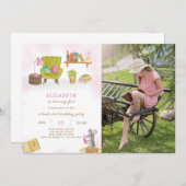 ライブラリ誕生日招待状（写真あり） 招待状 (正面/裏面)