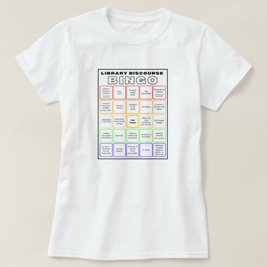 ライブラリ談話ビンゴシャツ Tシャツ (デザイン正面)