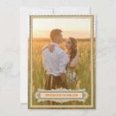 ライブラリ |写真エレガント付きクラシックヴィンテージフレーム セーブザデート (裏面)