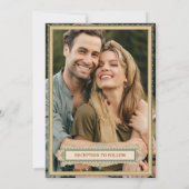 ライブラリ |写真エレガント付きヴィンテージフレ結婚ーム 招待状 (裏面)