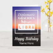 ライブラリ〔占星術の〕十二宮図おもしろい特性誕生日 カード (黄色い花)