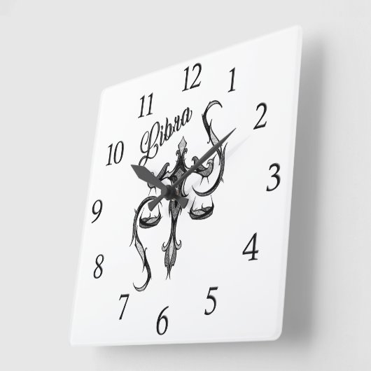 ライブラリ〔占星術の〕十二宮図記号 スクエア壁時計 (傾斜)