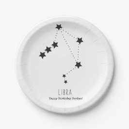 ライブラ名前をカスタムする10月誕生日紙プレート ペーパープレート