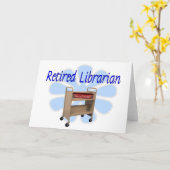 ライブラ退職したリアンブックカートデザイン カード (黄色い花)