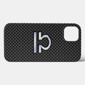 ライブラ〔占星術の〕十二宮図サインオンブラック炭素繊維プリント Case-Mate iPhoneケース (裏面 (横))