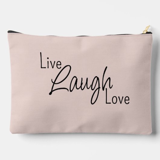 ライブ感動的笑いラブ引用文ピンク化粧品 アクセサリーポーチ (裏面)
