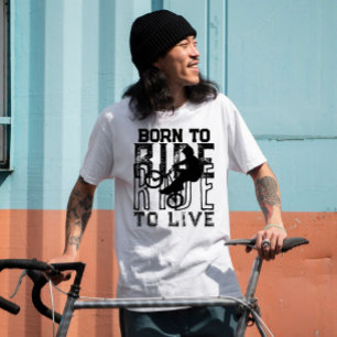 ライブ生まれサイクリングの白に乗るグランジに Tシャツ