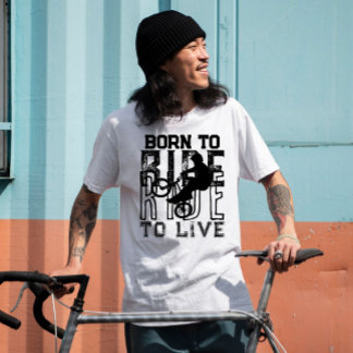ライブ生まれサイクリングの白に乗るグランジに Tシャツ