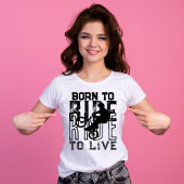 ライブ生まれサイクリングの白に乗るグランジに Tシャツ