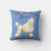 ライブ笑いラブアスタンダードプードル装飾用クッション クッション (正面)