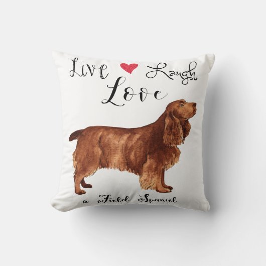 ライブ笑いラブアフィールドスパニエル犬装飾用クッション クッション (正面)
