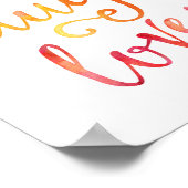 ライブ笑いラブウォーターカラータイポグラフィプリントポスター ポスター (角)