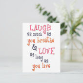 ライブ笑いラブシンプル引用文 ポストカード (スタンド正面)