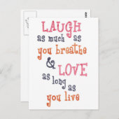 ライブ笑いラブシンプル引用文 ポストカード (正面/裏面)