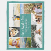 ライブ笑いラブティール(緑がかった色)フォトコラージュ フリースブランケット (正面)