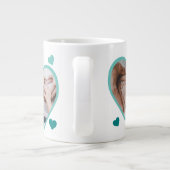 ライブ笑いラブフォトハートティール(緑がかった色) ジャンボコーヒーマグカップ (裏面)