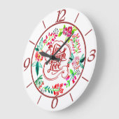 ライブ笑いラブフローラ  ラージ壁時計 (傾斜)