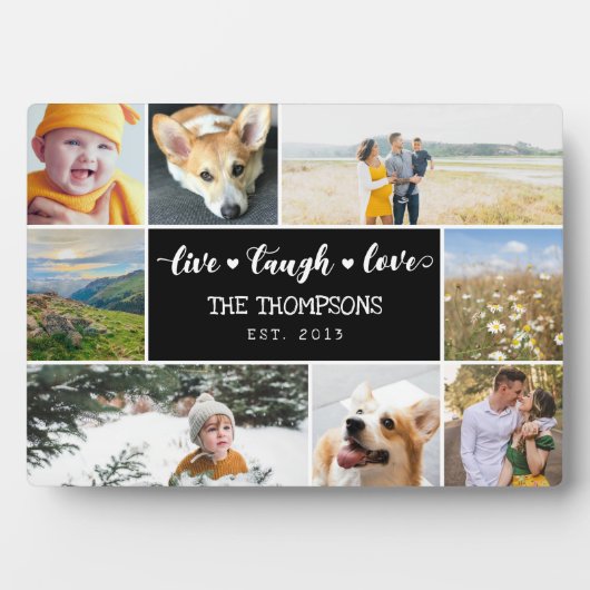 ライブ笑いラブブラックフォトコラージュ フォトプラーク (正面)