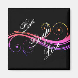 ライブ笑いラブブラックマグネット マグネット