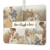 ライブ笑いラブホワイトブラックフォトコラージュ カーエアーフレッシュナー (左)