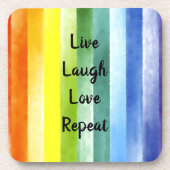 ライブ笑いラブレインボーウォーター色 コースター (正面)