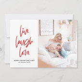 ライブ笑いラブレタリングホワイトバレンタインデー シーズンカード (正面)