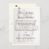 ライブ笑いラブヴィンテージ感動的引用文 招待状 (正面/裏面)