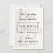 ライブ笑いラブヴィンテージ感動的引用文 招待状 (正面)