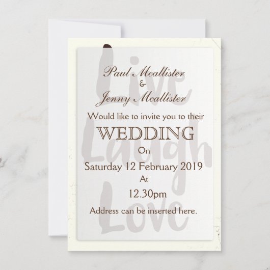 ライブ笑いラブヴィンテージ感動的引用文 招待状 (正面)