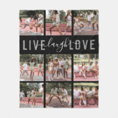 ライブ笑いラブ引用文写真コラージュ フリースブランケット (正面)