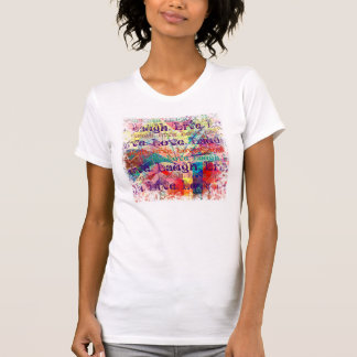 ライブ笑いラブ抽象芸術質感の格子模様 Tシャツ