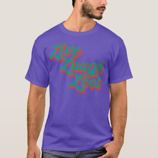 ライブ笑いルート擦り切れたティール（緑がかった色）オレンジ Tシャツ