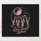 ライブ笑いレズビアンラクーンレズLGBTQプライド ビールラベル (シングルラベル)