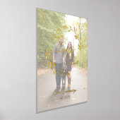 ライブ笑い愛の写真と家族の名前 箔ポスター (レイダウン)