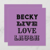 ライブ笑い愛の名前パープルカーモダンド (正面/裏面)