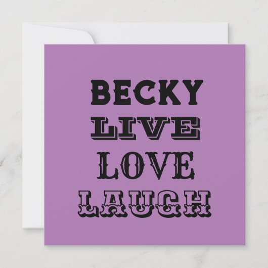 ライブ笑い愛の名前パープルカーモダンド (正面)