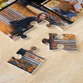 ライブ笑い愛の家族は永遠に写真コラージュ ジグソーパズル (側面)