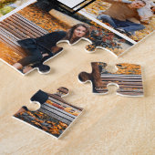 ライブ笑い愛の家族は永遠に写真コラージュ ジグソーパズル (側面)