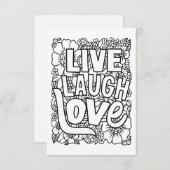 ライブ笑い愛の色あなた自身のノートカード サンキューカード (正面/裏面)