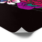 ライブ笑い愛の花とハートタトゥーポスター ポスター (角)