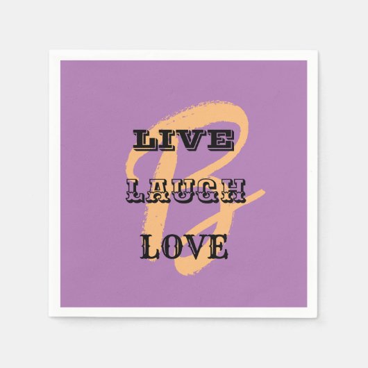 ライブ笑い愛インティナルパープルモダン紙 スタンダードカクテルナプキン (正面)