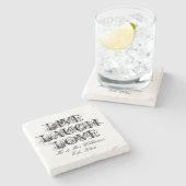 ライブ笑い愛カスタム石コースター新婚のために ストーンコースター (横)