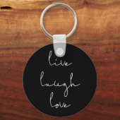 ライブ笑い愛ブラックキーチェーン キーホルダー (正面)