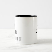 ライブ笑い訴訟、弁護士おもしろいマグ ツートーンマグカップ (中央)