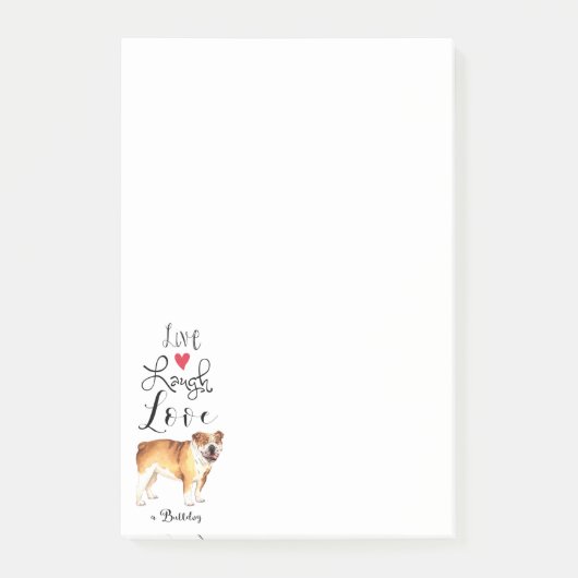 ライブ笑いLove a bulldog Post-it Notes ポストイット (正面)